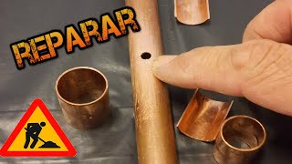 COMO REPARAR PERFORACION EN TUBO DE COBRE EMPOTRADO EN PARED [upl. by Clayton]