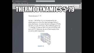 Thermodynamics 579 Air cp  1005 kJkg·°C is to be preheated by hot exhaust gases in a cross [upl. by Oak273]