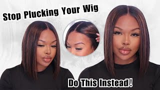 Stop Plucking Your Lace Wig👀Get This Instead🔥🙌Chic Highlight Brown Bob Wig🤳Ft Myfirstwig [upl. by Sekoorb283]