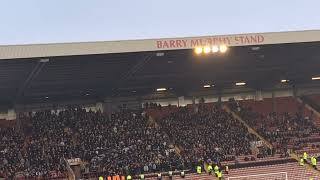 Lincoln City fans doing the quotPoznańquot celebration while singing Barnsleys goal music [upl. by Cassey]