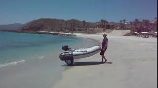 Launching a DINGHY from the BEACH with WHEELS [upl. by Voltmer460]