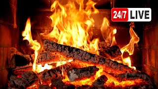 🔥 Cozy Fireplace 4K LIVE 247 Fireplace with Crackling Fire Sounds Christmas Fireplace 2024 [upl. by Joane]