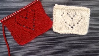 Knit Lace Heart Stitch Pattern For valantines Day [upl. by Shull38]