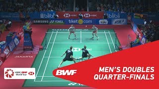 MD  GIDEONSUKAMULJO INA 1 vs CONRADPETERSENKOLDING DEN 5  BWF 2018 [upl. by Atirres]