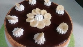 Recette de tarte à la banane et chocolat facile et rapideتارت الموزوالشكلاط روووعة فالمداق [upl. by Lebiralc]