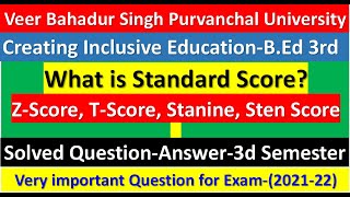 What is Standard Scoreमानक प्रप्तांक क्या हैExplain Z ScoreT Score Stanine and Sten Score [upl. by Ititrefen428]