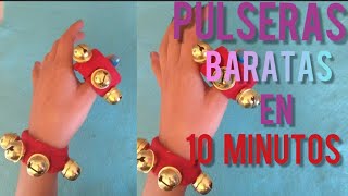 COMO HACER PULSERAS DE CASCABELES PARA NAVIDAD [upl. by Eirolam]