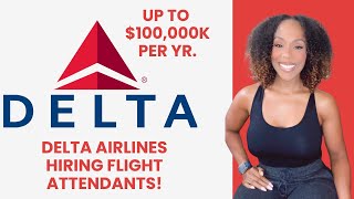 Delta Airlines is hiring Flight Attendants Make up to 100000 a year flightattendant delta [upl. by Eniamart]