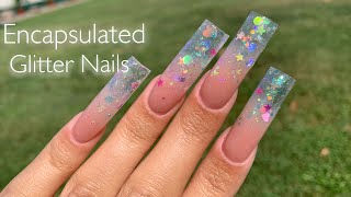 Encapsulated Glitter Nails  Polygel Nails  Safiya Jordan [upl. by Derron531]