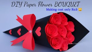 🤱 Gift IdeasDIY Paper Flower BOUQUET Birthday gift ideasFlower Bouquet making [upl. by Pamela]