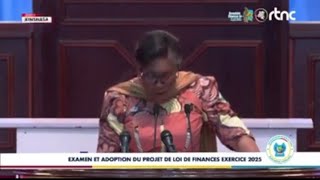 RDC PROJET DE LOI DE FINANCES POUR EXERCISE 2025 SUIVEZ LINTERVENTION DU GOUVERNEMENT [upl. by Sherr]