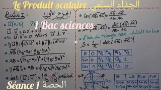 Le produit scalaire séance 1 1 Bac 1الجذاء السلمي الحصة  Partie I [upl. by Gniw708]