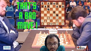 Nakamura blunders as early as move no6 against Carlsen  Tata Steel Chess India 2019 [upl. by Spiros]