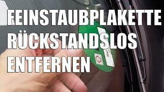 Feinstaubplakette mit Trägerfolie zum rückstandslosen Entfernen  Aufkleber entfernen [upl. by Stevena]