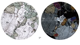 Virtual Microscope Ορθόκλαστο Κλινοπυρόξενος  Orthoclase Clinopyroxene [upl. by Pierre]