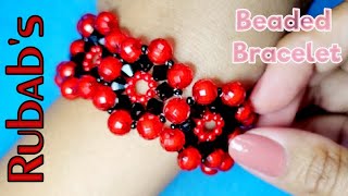 How to make beaded bracelet  Tutorial  Rubabs [upl. by Aretina706]