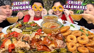 LECHON SINIGANG amp CRISPY CALAMARES MUKBANG PINOY MUKBANG PHILIPPINES MUKBANG [upl. by Hodges]