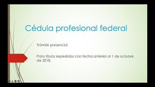 Cédula profesional federal trámite presencial [upl. by Maffei399]