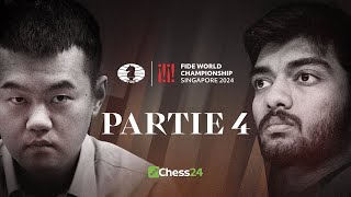 4 Partie der FIDEWELTMEISTERSCHAFT  Ding Liren vs Gukesh Dommaraju [upl. by Eerised]