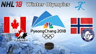 Winter Olympics 2018  Canada vs Norway  Quarterfinal  NHL 18 [upl. by Ybeloc572]