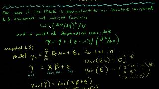 Nelder amp Wedderburn 1972  GLM  MLE  Equivalence to Weighted Least Squares  Part 1 [upl. by Aya]