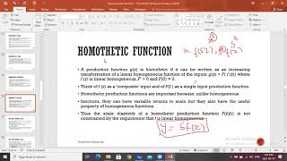 production function homogeneous and homothetic function [upl. by Odlaumor]