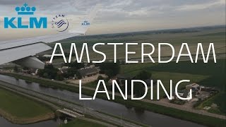 Amazing Landing  Amsterdam Schiphol airport KLM HD 15 [upl. by Yzeerb]