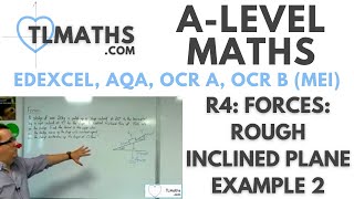 ALevel Maths R418 Forces Rough Inclined Plane Example 2 [upl. by Ladd]