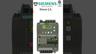 Siemens V20 VFD Inverter Alarm code list Part2  controlsandsystems [upl. by Asiralc370]