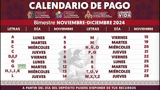 Calendario de pagos Bienestar noviembre 2024 ¿Cuándo depositan la pensión [upl. by Damalus741]