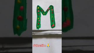 Writing M letter with paint 🎨🖌️ art shorts [upl. by Bouley]