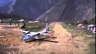 Plane landing at Lukla Airstip in the Khumbu Nepal [upl. by Abbot]