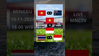 Jadwal Final piala AFF futsal Indonesia vs Vietnam football shorts timnasindonesia pssi [upl. by Hgielram]