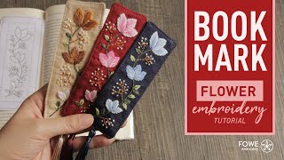 Maroon Bookmark Flower Hand Embroidered Complete with DMC Color Code  Handmade Floral Gifting Ideas [upl. by Eenattirb]