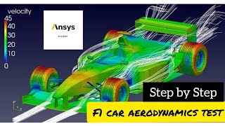 Formula 1 Aerodynamics test by Ansys fluent External Aerodynamics  Lift and drag calculation [upl. by Jemmie]