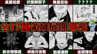 【呪術廻戦】最終決定ver呪術戦の極致｢領域展開｣！！全17種の領域展開の全貌amp隠されたエピソードを徹底解説※ネタバレ注意【やまちゃん。考察】 [upl. by Gonick]