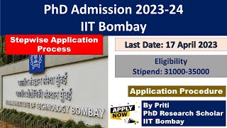 IIT Bombay StepWise form Fillup PhD Admission 2023  PhD Admission 2023 [upl. by Hebrew405]