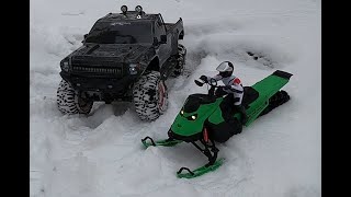 RC SLED SKEERIDE 2 LONG TRACK 175 ON DEEP SNOW [upl. by Annaigroeg]