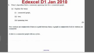 Graphs Intro Exam Qs 6 Decision 1 EDEXCEL ALevel [upl. by Kauppi]