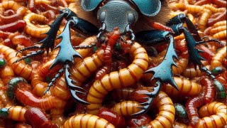 Mealworms Vs Live Animal Fighting With Beetles [upl. by Cressler]