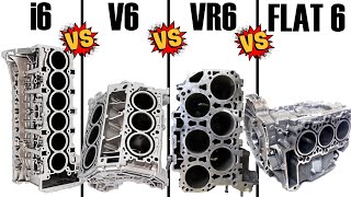 ENGINE BALANCE Inline 6 vs V6 vs VR6 vs Flat  Boxer 6 [upl. by Henig]