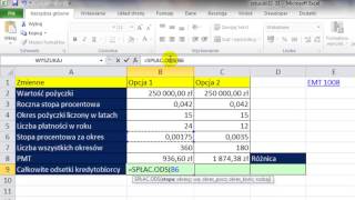 Excel Funkcja SPŁAC ODS Porównaj odsetki od pożyczki spłacanej 2 razy i raz w miesiącu sztuczki 32 [upl. by Corwun]