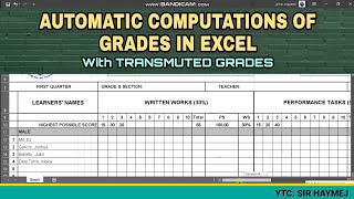 HOW TO COMPUTE GRADES IN MS EXCEL DEPED  Easy Tutorial [upl. by Lerad]