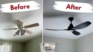 How to Replace an Old Ceiling Fan  Full Installation amp Wiring Guide  Builds by Maz [upl. by Ym840]