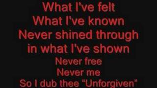 Metallica The Unforgiven Lyrics [upl. by Silohcin]