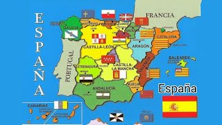 Himno nacional de España con banderas y escudos de todas las regiones [upl. by Lena]