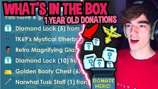 OPENING DONATION BOXES FROM 1 YEAR AGO  Growtopia [upl. by Kirby]