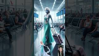 Princess at The airport ready to holiday shorts princess disneyprincess [upl. by Eekaz]