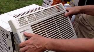 How To Clean A Window Air Conditioner Correctly [upl. by Kerad93]