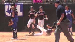 Did the Needville softball catcher intentionally throw an elbow [upl. by Kifar]